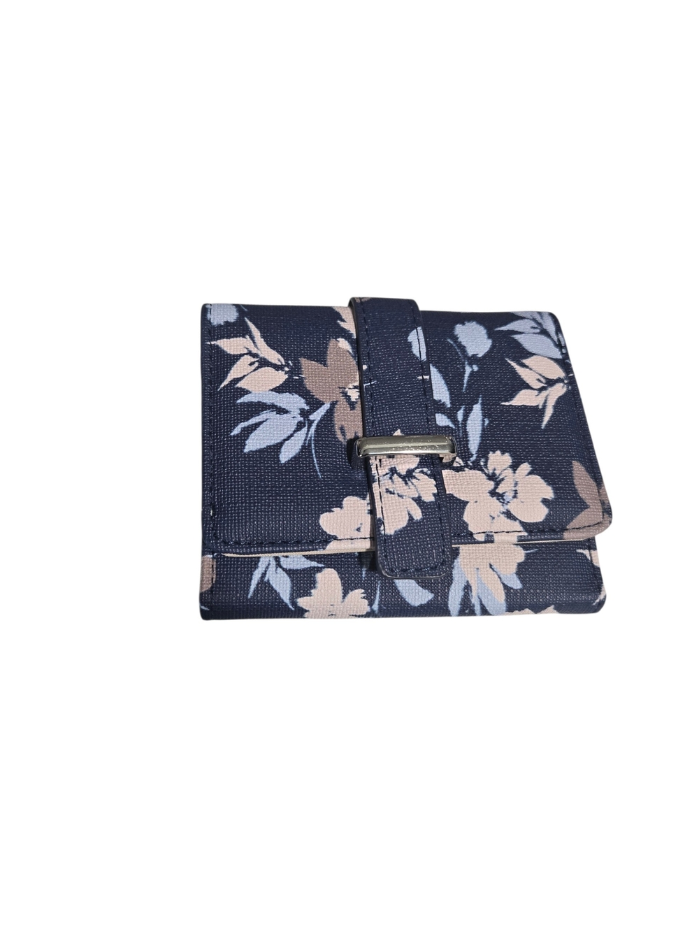 mundi Navy Floral Snap-Tab Wallet with Blush and Light Blue Accents - Picture 2 of 6